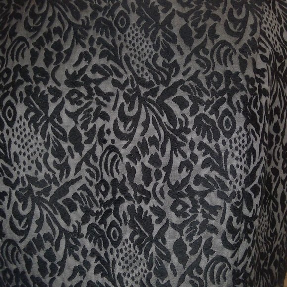 Loft Grey and Black Velvet Damask Dress Size 12 - Picture 2 of 6